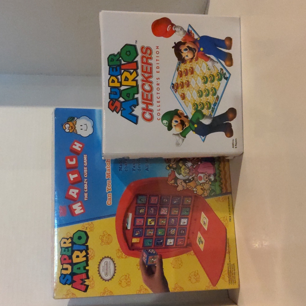 Super Mario games: March the Crazy Cube Game & Checkers Collectors Edition